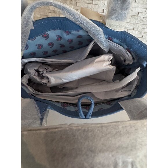 NWT Vera Bradley Mini Original Leather Tote Bag in Blue Quiet Harbor - Picture 7 of 7